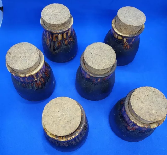 Crown Lynn Titian - Made in New Zealand Drip Glaze small cannisters x 6