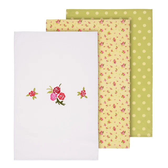 Rose Cottage Kitchen Quick Drying Absorbent Cloth Tea Towel Dish Drying Cleaning