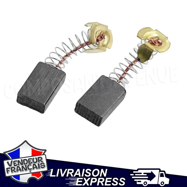 Lot De 2 Balais De Charbon 6x9x13mm - Compatibles Makita CB411, Hitachi, Universels