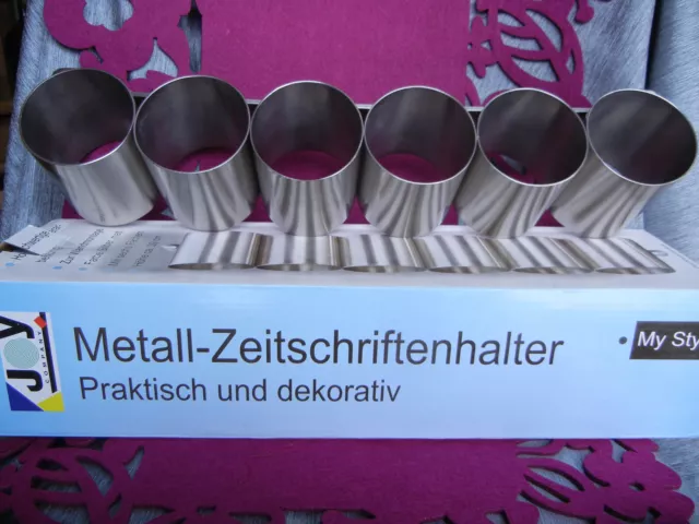 NEU Zeitschriftenhalter aus Metall mit 6 Fächern, ca 39cm hoch, Wandmontage