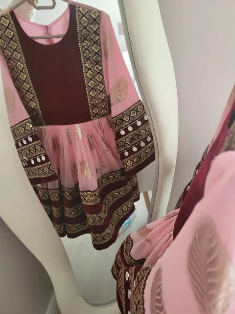 open lace back dress Farzana Afghan Kuchi Dress (pink)  Mali Boutique