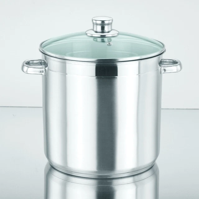 10L Universal-Großraumtopf Universaltopf Edelstahl-Kochtopf XXL-Topf Glasdeckel