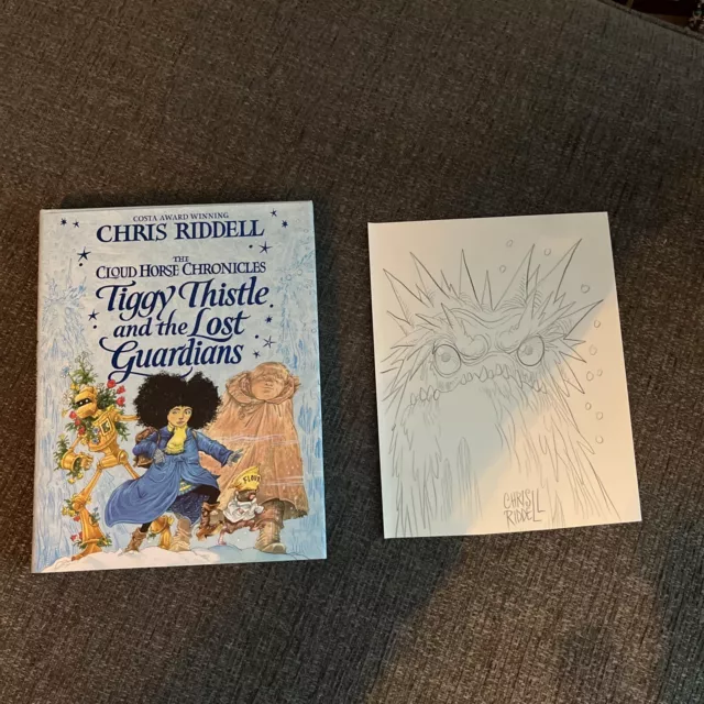 Chris Riddell Signed Book With Sketch - Tiggy Thistle And The Lost Guardians #1
