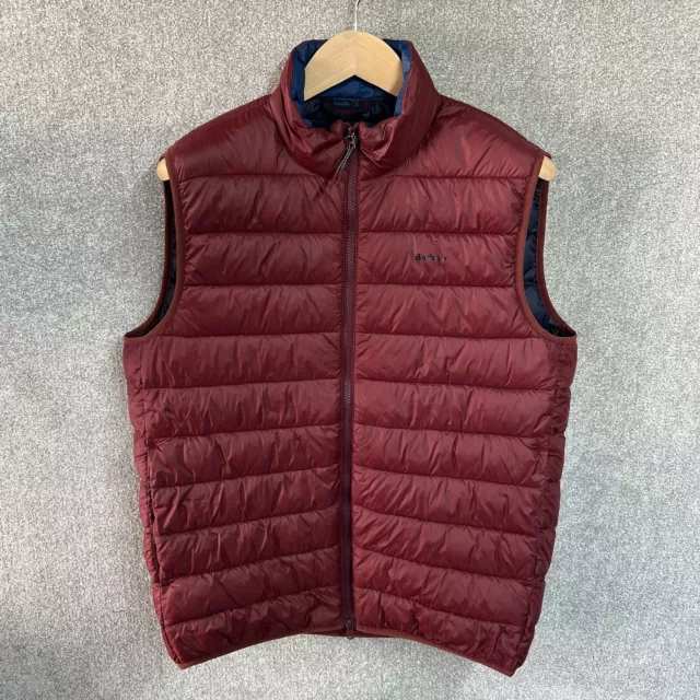 BARBOUR BRETBY FIBREDOWN Red Puffer Gilet Vest Bodywarmer Mens Medium Size 49.99 PicClick UK