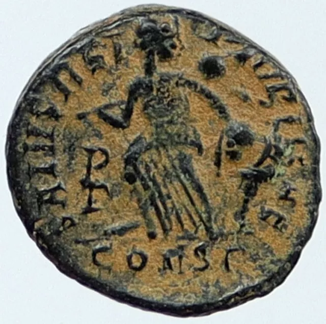 ARCADIUS 388AD Christian Symbol Victory Angel Genuine Ancient Roman Coin i118389 2