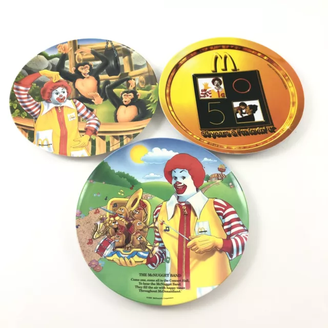 Set of 6 McDonalds Melamine Plates Collectibles 1977 thru 2005 Vintage
