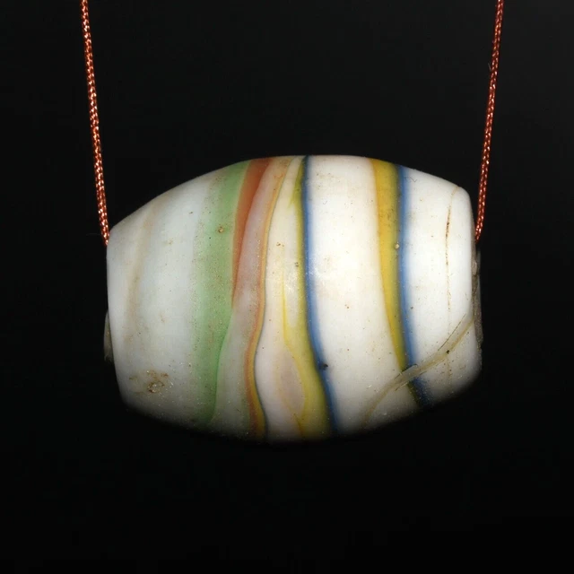 Large Authentic Ancient Mosaic Glass Gabri Glass Bead in Good Condition