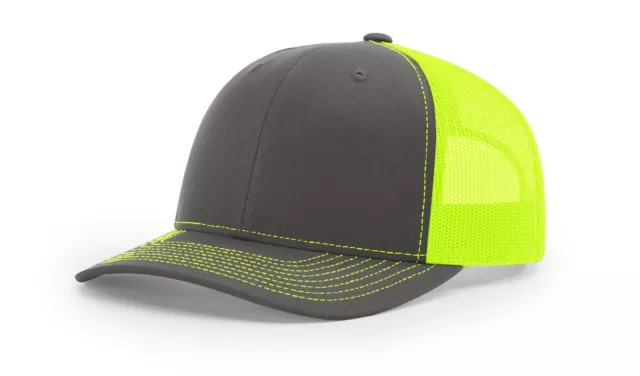 Richardson 112 Adjustable Snackback Trucker Hat OSFM Blank Mesh Back, 135 Colors