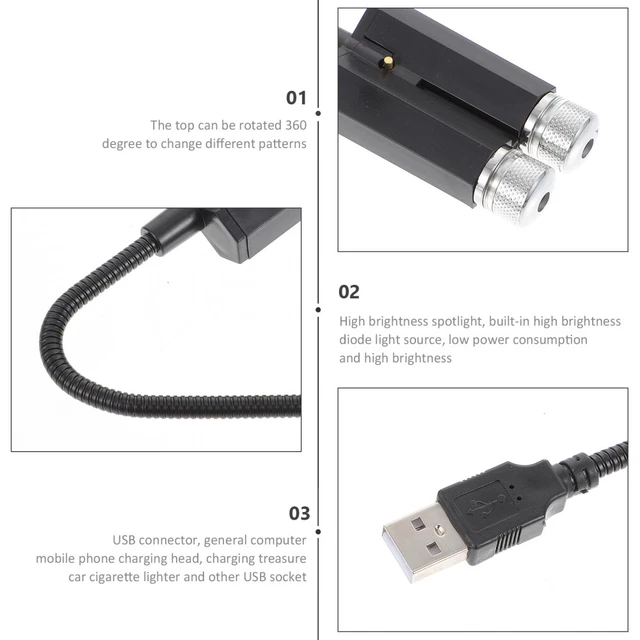 USB LIGHTS INTERIOR Car Indoor Projector Ceiling £10.18 PicClick UK