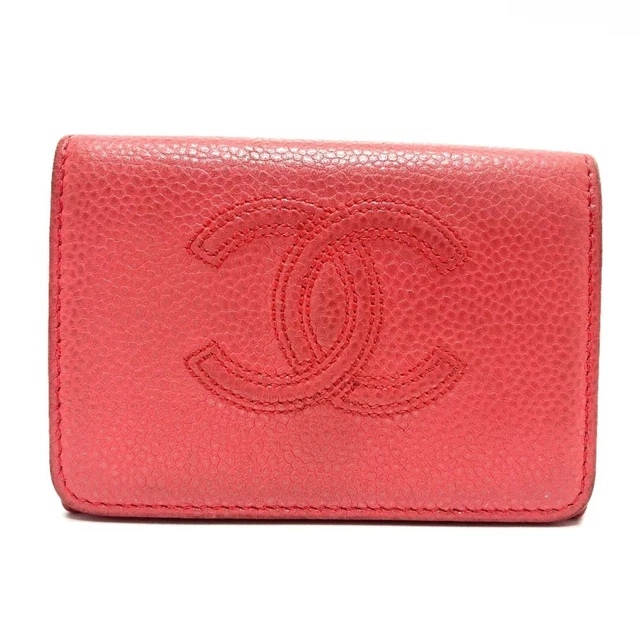 CHANEL 32 series 19 Dysneuf Lambskin leather COCO Mark Matrasse Tri-fold wallet Compact wallet Pink SilverMetal