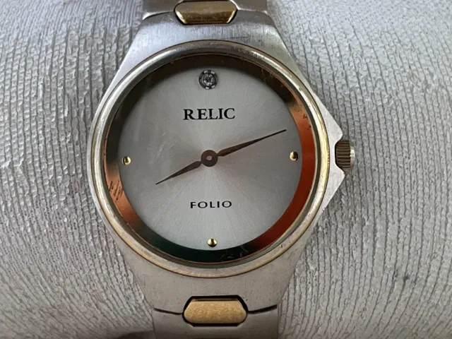 Relic Folio Men Wristwatch Silver/Gold Analog Quartz Wrist Watch