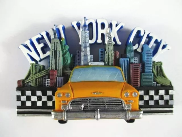 New York Poly Magnet Freedom Tower,Taxi mit Skyline,WTC,Wolkenkratzer State