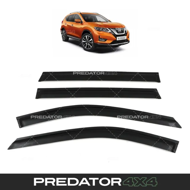 Black Tinted Wind Deflectors Sun Visors Shades Set For Nissan X-Trail T32 13-21