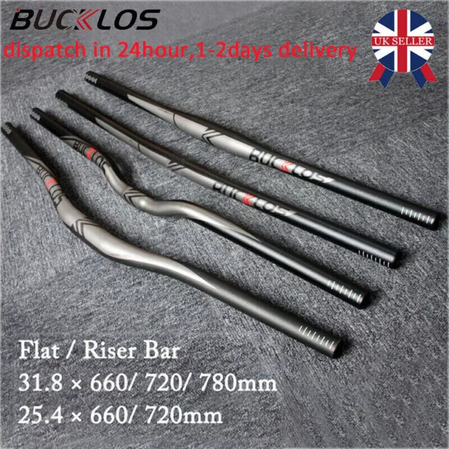 BUCKLOS 25.4/31.8mm Handlebar 660/720/780mm Aluminum MTB/DH/BMX Flat/Riser Bars