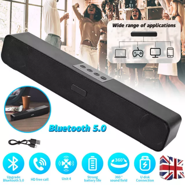 Bluetooth 5.0 Wireless TV Soundbar Speaker Home Theater Subwoofer 3D Sound Bar