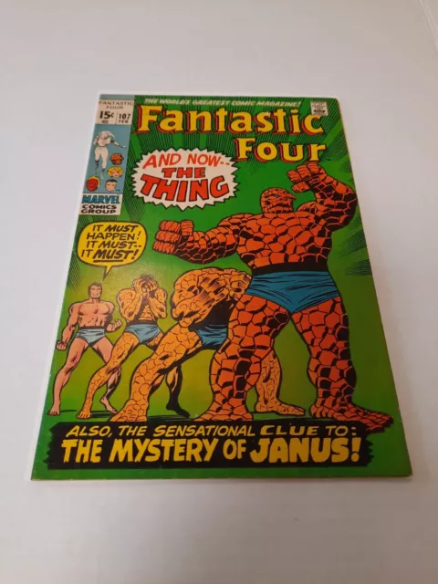 Fantastic Four 107, (Marvel, Feb 1971), VG+, 1st Print, 1st appearance Janus