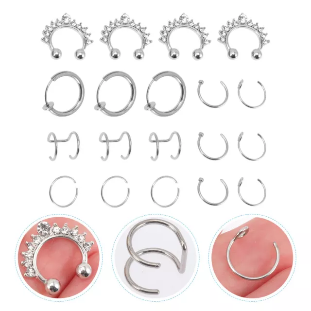 19 Pcs Nasenpiercing Schmuck Nasenring Gesetzt Damen Anzug Ohrring