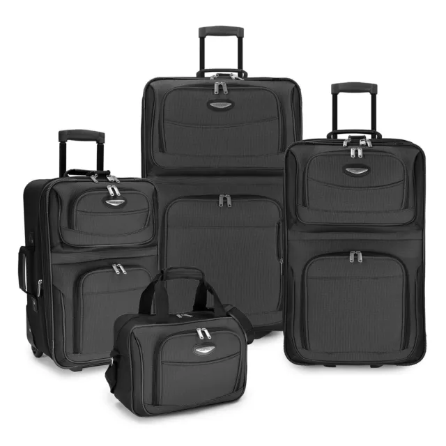 Travel Select Amsterdam Expandable Rolling Upright Luggage 4-Piece Set - Gray