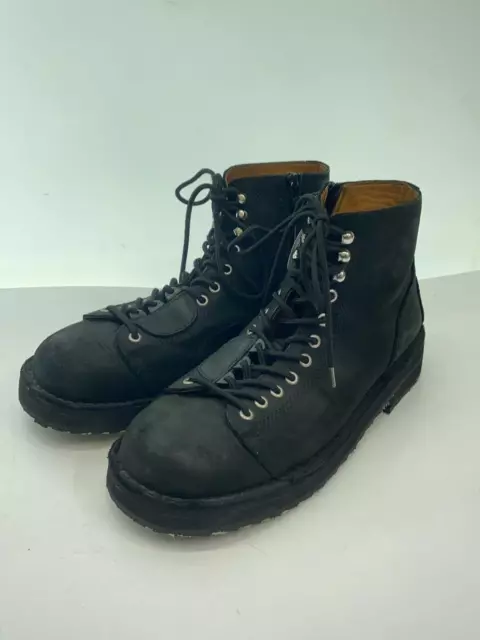 Yohji Yamamoto Mat Smooth Leather Zip Biker Boots Regulation 5 Hg-E54-765 2