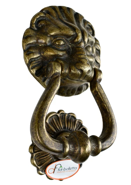 Battant Laiton Foncé, Heurtoir pour Portes, Portails, Batocchio Tête Lion btm2