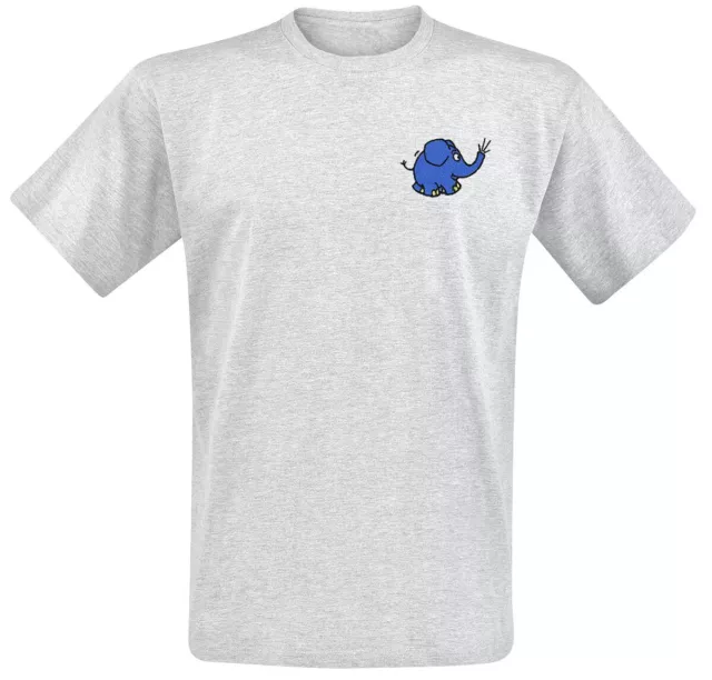 Die Sendung mit der Maus Elefant - Gestickt Männer T-Shirt grau S