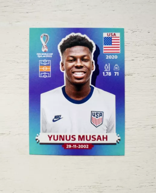 Panini Yunus Musah Qatar World Cup 2022 USA United States