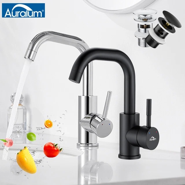Waschbecken Armaturen CECIPA Wasserhahn Bad, Waschtischarmatur Mit Auslauf Höhe 85mm, Mit 60cm Kalt/Warmwasser Anschluss, Einhebel Mischbatterie Armatur Waschbecken, Badarmatur Wassersparend, Chrom Armatur Badezimmer