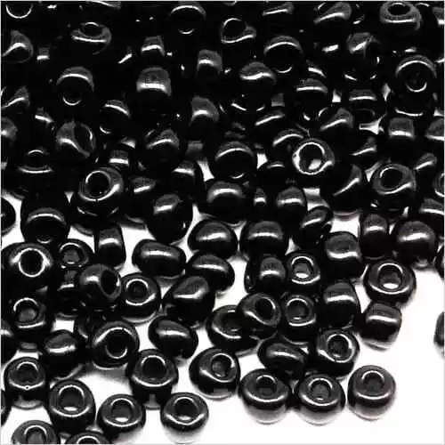 Perles de Rocailles en verre Opaque 4mm Noir - Lot de 20g - Environ 250pcs