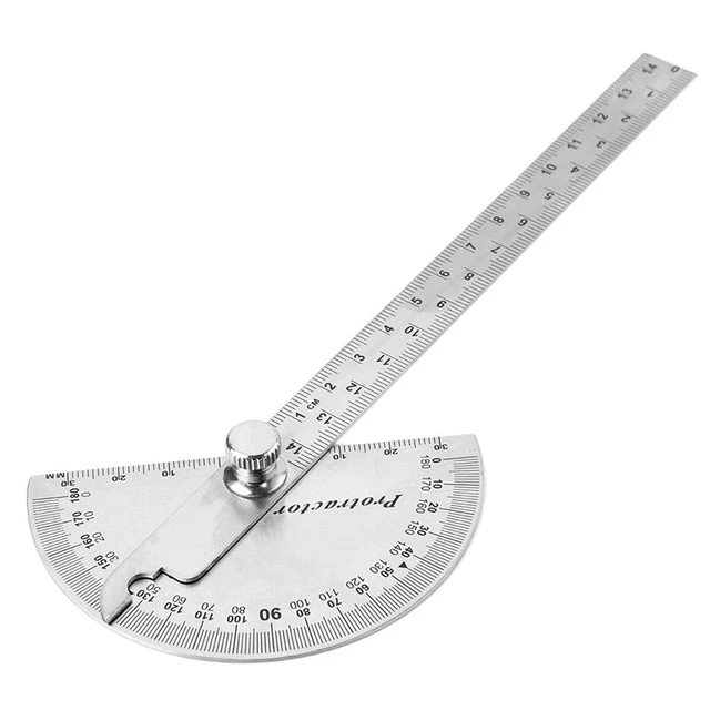 15cm`180 Degree Adjustable Protractor multifunction stainless steel angle r  BII