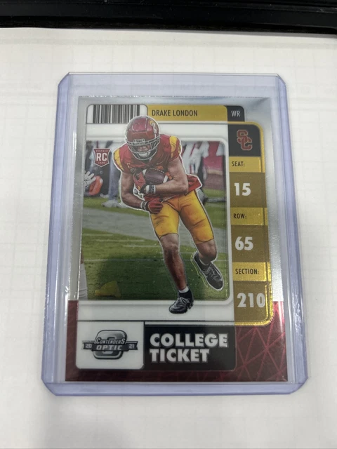 2022 Contenders Optic DRAKE LONDON Silver Prizm College Ticket ROOKIE Rc #12 SP