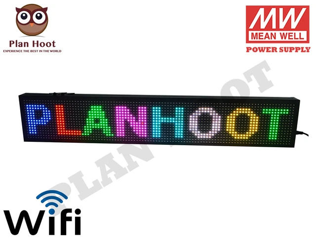 Led Wifi Sign Usb 40&X8& LED SCROLLING Sign - Wifi Rgb 7 Colors For Outdoor And Indoor ...