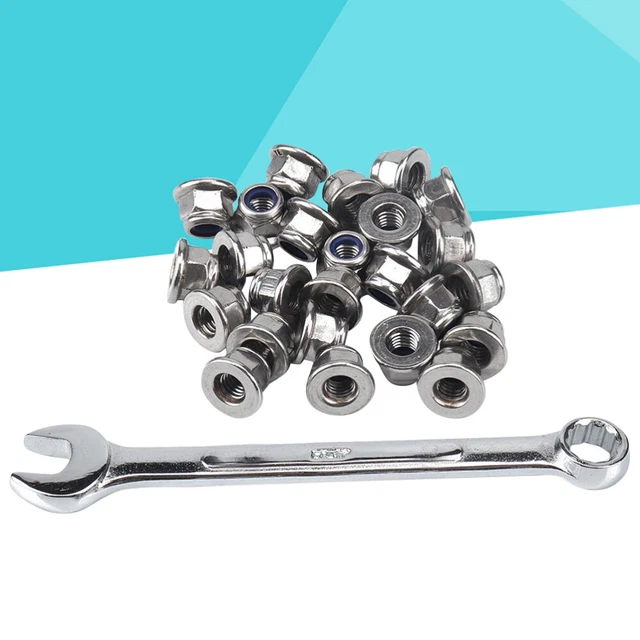 25 Pcs Flanschmutter M12 Sechskantmutter Eingesackt Selbsthemmend