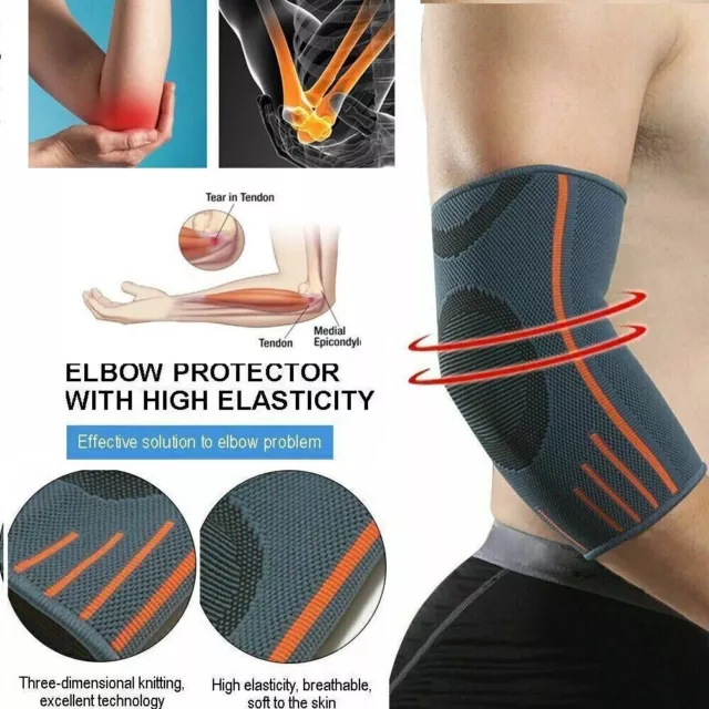 Elbow Brace Support Compression Sleeve Tennis Golfer Arthritis Pain Gym Easy Fit