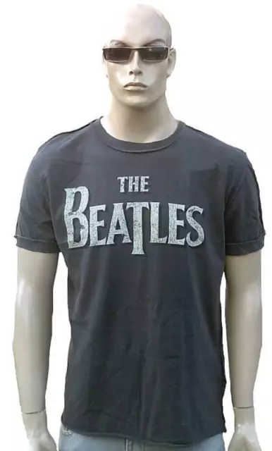 AMPLIFIED THE BEATLES Logo Rock Star ViP Vintage Nähte Aussen T-Shirt g.XS 46
