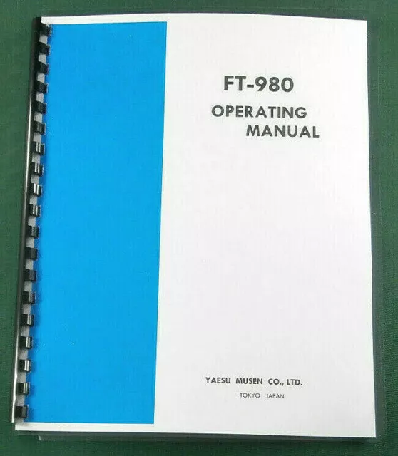 Yaesu FT-980 Instruction Manual -  Premium Card Stock Covers & 32 LB Paper!