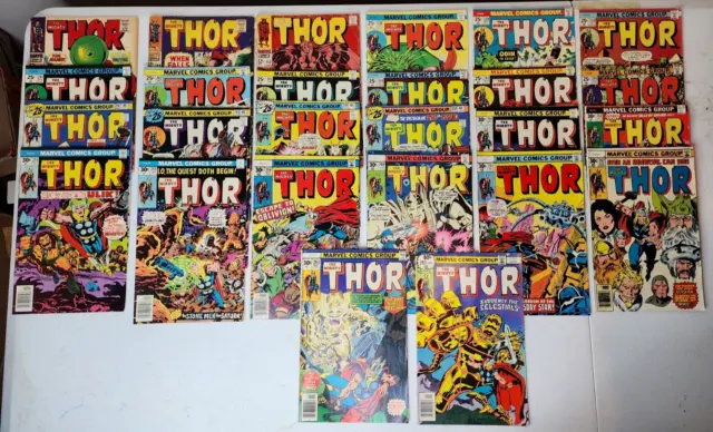 THE MIGHTY THOR #144 149 153 238-253 255 259-263 283 Comic Book Lot of 25 books