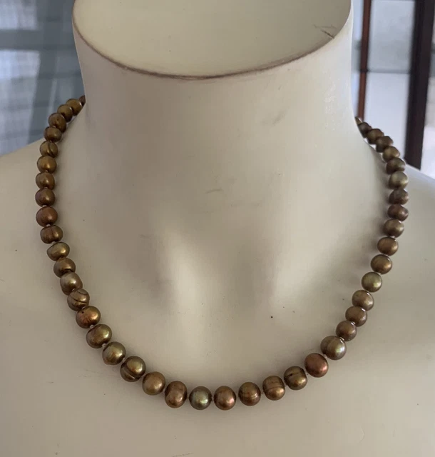 1990’s Vintage Beaded Necklace Earrings Lot Choker Brown Brassy Balls Classic