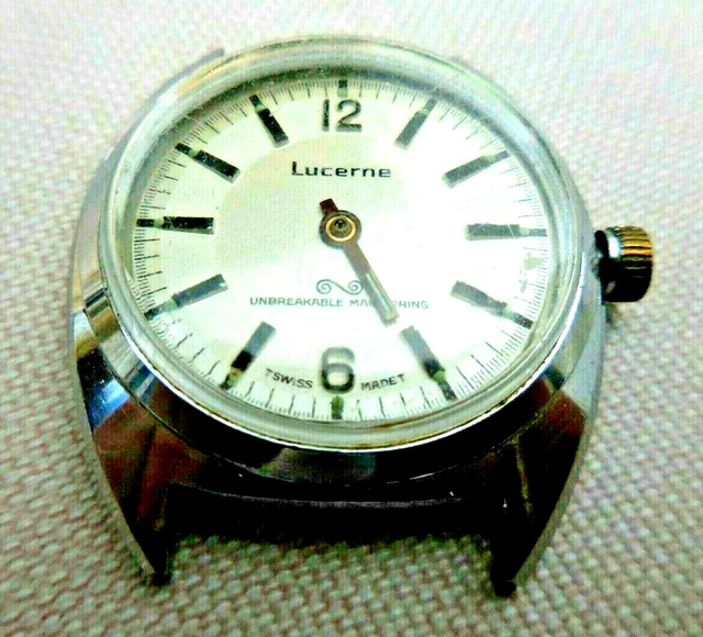 Montre Homme Vintage LUX 17 Rubis - Mécanique à Remontoir, Boîtier Laiton Bleu, Bracelet Cuir