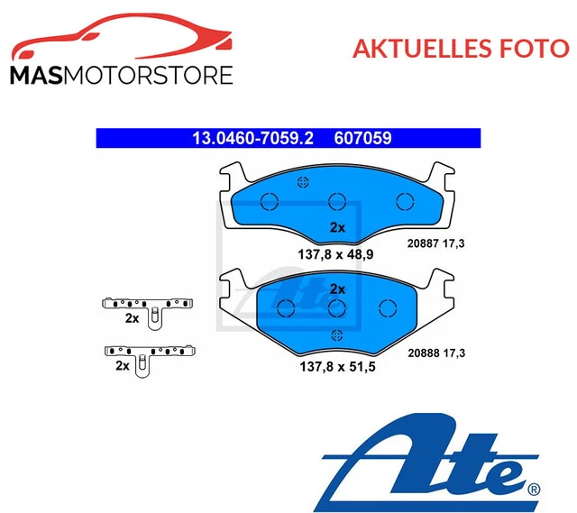 ATE Bremsbeläge Hinten - Original Bremsbelagsatz Mit Verschleißwarnung
