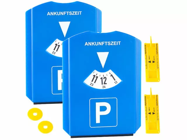 2 disques de stationnement 4 en 1 avec grattoir - Pearl