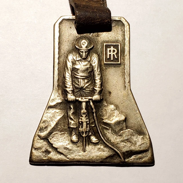 Vintage Ingersoll Rand Co Watch Fob Drilling Mining Rock Bit Drill Miner Antique 8