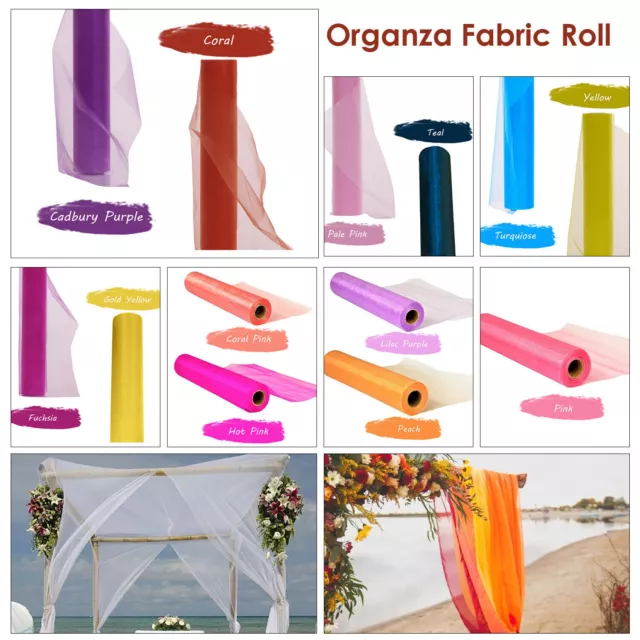 Sheer Organza Roll Fabric Xmas Table Runner Chair Sashes 25M x 29cm Wide