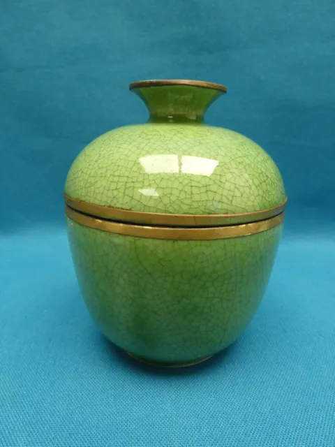 Chine Ancien Pot Couvert En Céramique Marque En Bleu