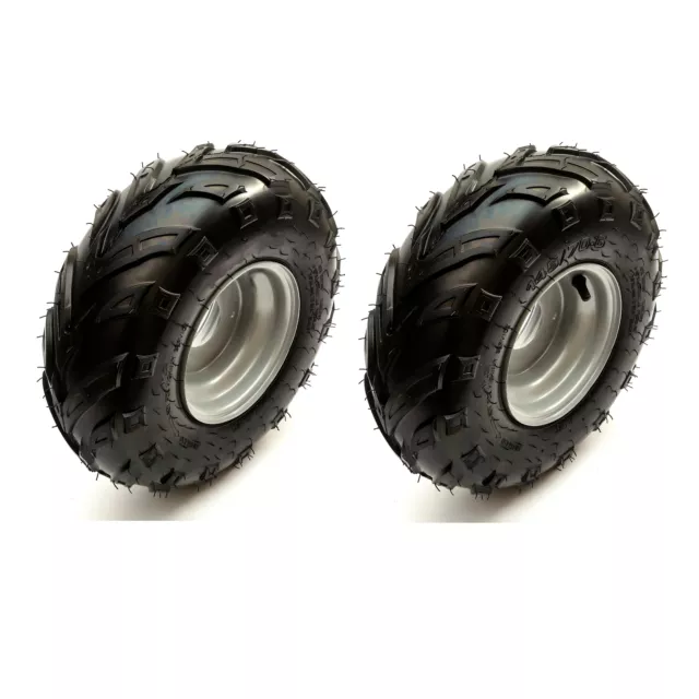 2x Wheel & Tyre 145x70-6 Front / Rear Knobbly Tread Left & Right Quad Bike ATV