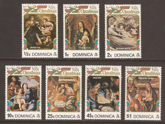 DOMINICA 1974 SG444/450 + MS451  Christmas MNH (JB22422)