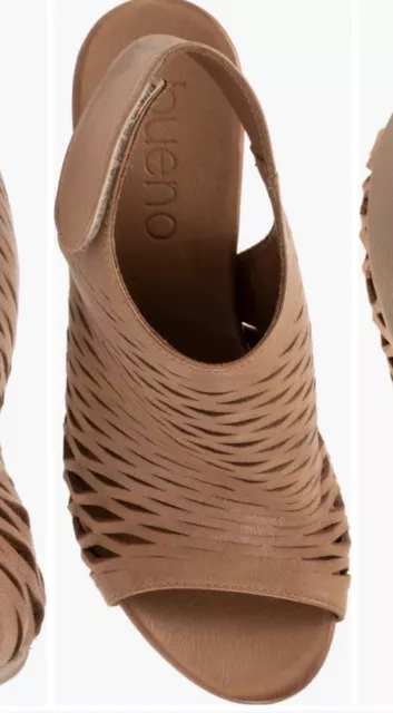 BUENO LACEY SLINGBACK Perforated Leather Heeled Sandal Made Turkey EU ...