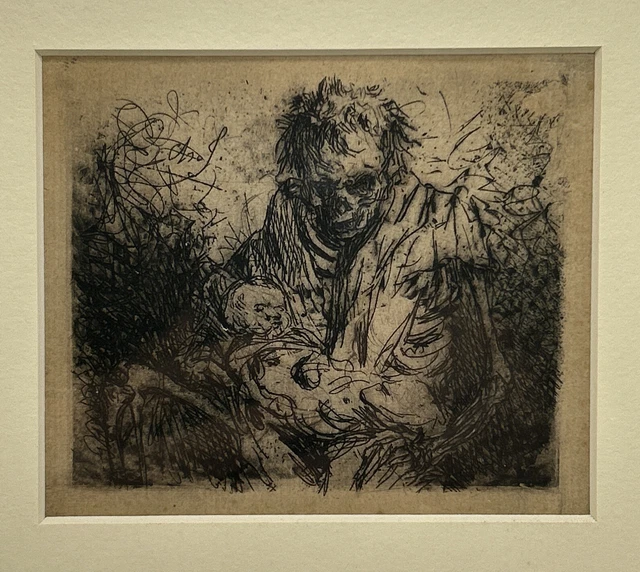 Charles-Emile Jacque, Death rocking a child (La mort basculant un enfant), 1845.