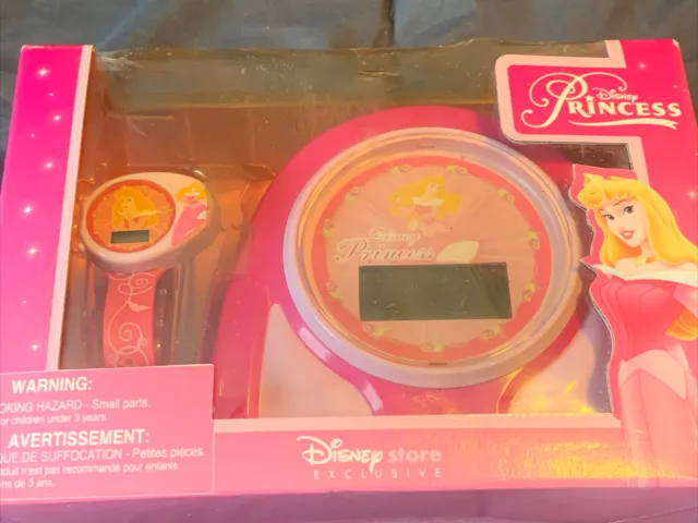 Disney Princess Sleeping Beauty Watch and Clock Set MIB Disney Store Exclusive