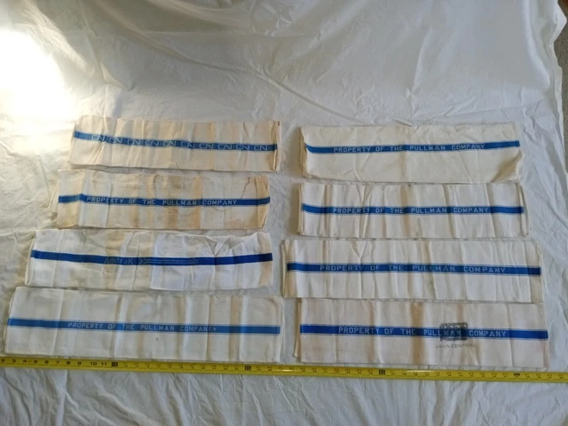 Vintage 8 RAILROAD TOWELS, PROPERTY OF THE PULLMAN COMPANY, AMTRAK Hand TowelS.