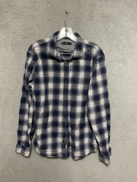 Vince Flannel Shirt Mens Size Large Button up Long sleeve Plaid Adult cotton